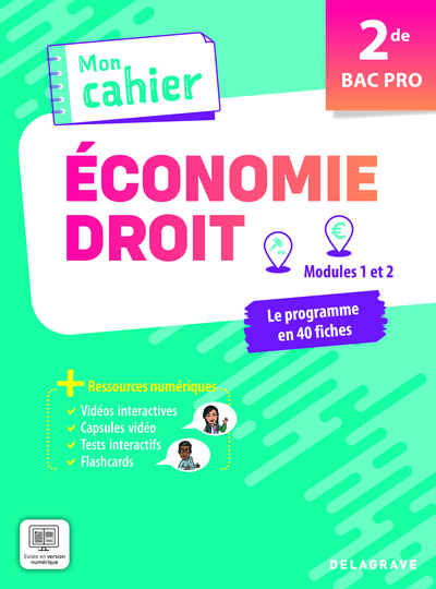 MON CAHIER D´ECONOMIE-DROIT 2DE BAC PRO (2024) - POCHETTE ELEVE