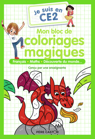 MON BLOC DE COLORIAGES MAGIQUES - JE SUIS EN CE2 - FRANCAIS - MATHS - DECOUVERTE DE MONDE...