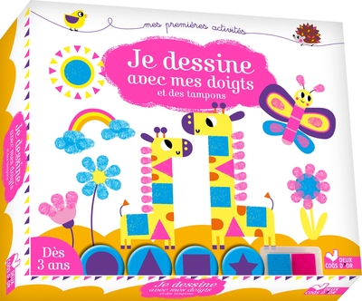 JE DESSINE AVEC MES DOIGTS ET DES TAMPONS  - COFFRET GROS TAMPONS ET ENCRIE