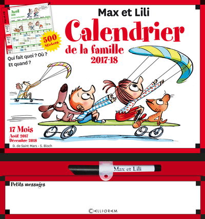 CALENDRIER DE LA FAMILLE MAX ET LILI  2017-2018