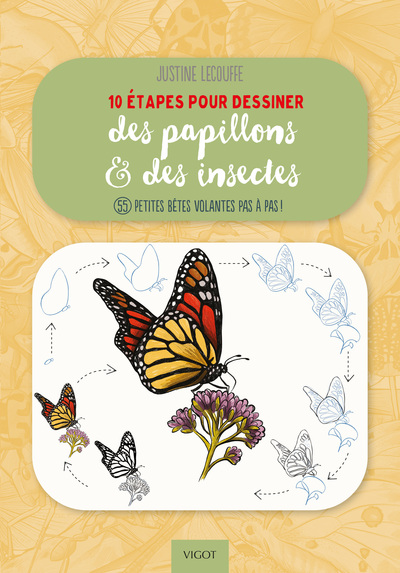 10 ETAPES POUR DESSINER DES PAPILLONS ET DES INSECTES - 55 PETITES BETES VOLANTES PAS A PAS ! - ILLU