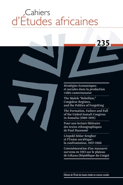 CAHIERS D´ETUDES AFRICAINES, N  235 - VARIA