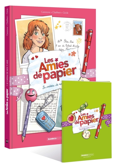 AMIES DE PAPIER - TOME 01 + SET PAPETERIE - LE CADEAU DE NOS 11 ANS