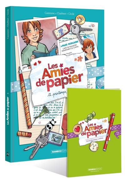 AMIES DE PAPIER - TOME 02 + SET PAPETERIE - 12 PRINTEMPS, 2 ETES