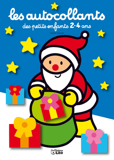 AUTOCOLLANTS DES PETITS ENFANTS 2-4 ANS : PERE NOEL BLEU