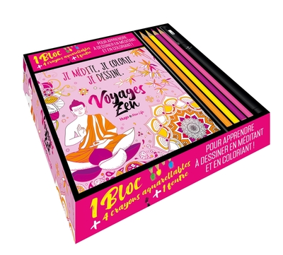 VOYAGES ZEN - COFFRET - JE MEDITE, JE COLORIE, JE DESSINE