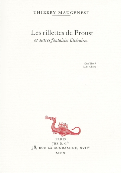 RILLETTES DE PROUST ET AUTRES FANTAISIES LITTERAIRES