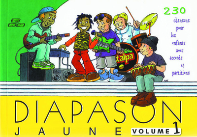 DIAPASON JAUNE VOLUME 1, 230 CHANTS POUR ENFANTS AVEC TEXTES, ACCORDS DE GUITARE ET PATITIONS