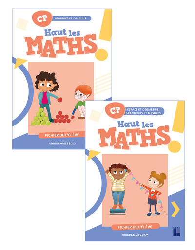 HAUT LES MATHS CP - FICHIER DE L´ELEVE EN 2 VOLUMES -PROGRAMMES 2025
