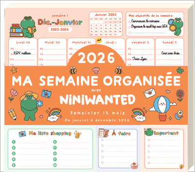 MA SEMAINE ORGANISEE 2026 AVEC NINIWANTED