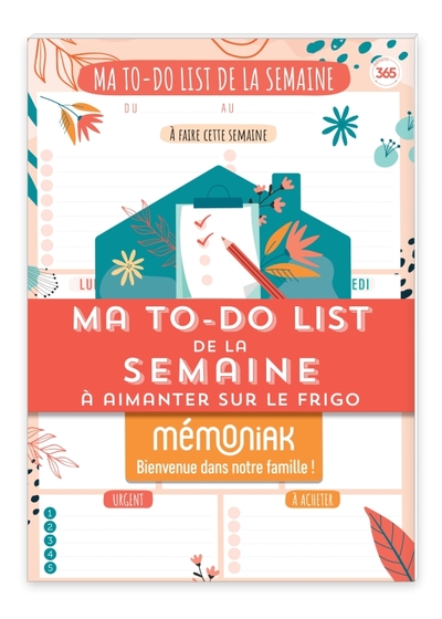 BLOC DE 52 LISTES AIMANTES - MA TO-DO LIST DE LA SEMAINE MEMONIAK