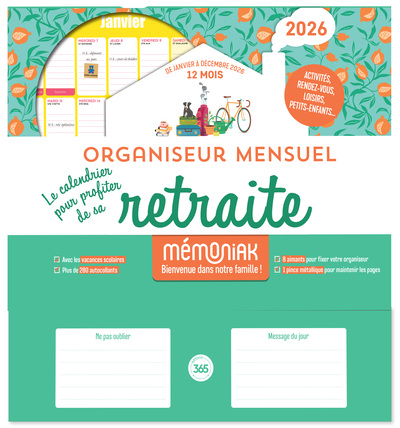 ORGANISEUR MENSUEL LE CALENDRIER 2026 POUR PROFITER DE SA RETRAITE