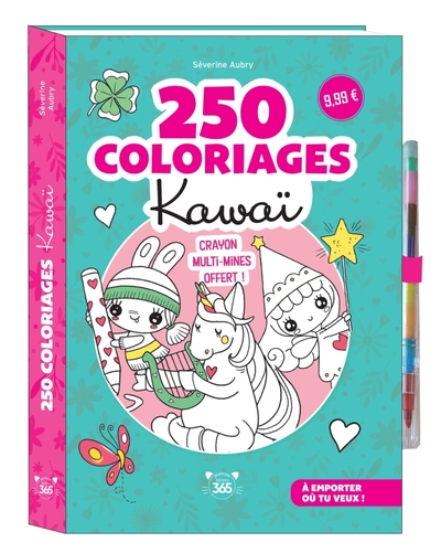 250 COLORIAGES KAWAI - CRAYON MULTI-MINES OFFERT
