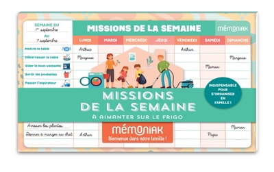 MISSIONS DE LA SEMAINE MEMONIAK - BLOC AIMANTE A COMPLETER