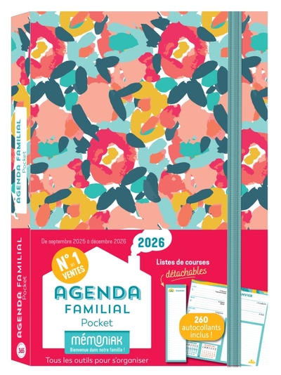 AGENDA FAMILIAL MEMONIAK POCKET, SEPT. 2025 A DEC. 2026