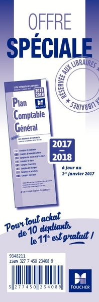 PACK 10 + 1 PLAN COMPTABLE GENERAL 2016-2017