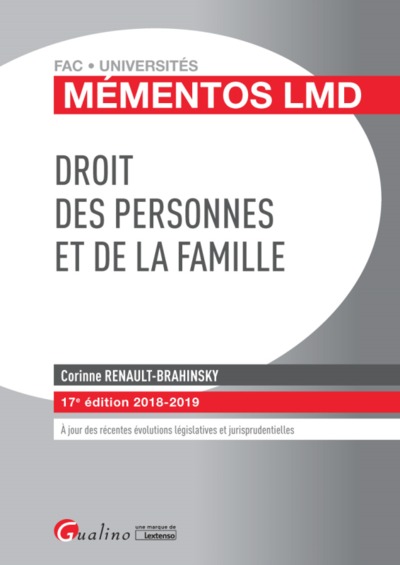 DROIT DES PERSONNES ET DE LA FAMILLE - 17EME EDITION