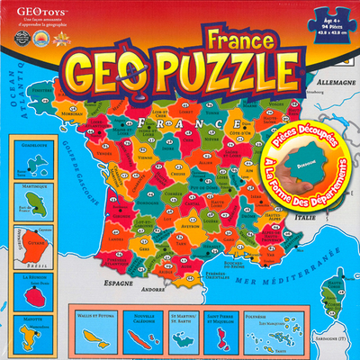 GEOPUZZLE FRANCE DEPARTEMENTALE - 94 PIECES (FR) 438X438