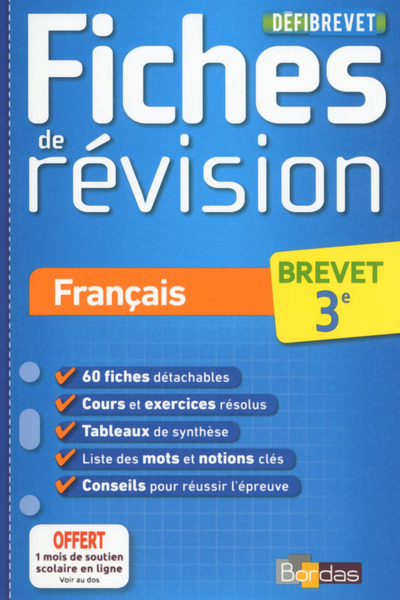 DEFIBREVET FICHES DE REVISION FRANCAIS 3EME