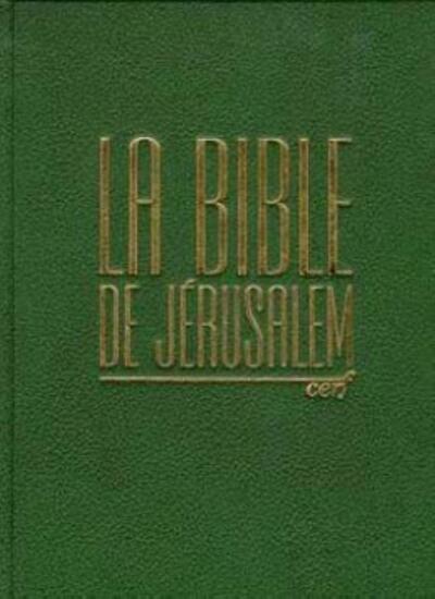 BIBLE DE JERUSALEM GRAND FORMAT CUIR VERT BOUTEILLE