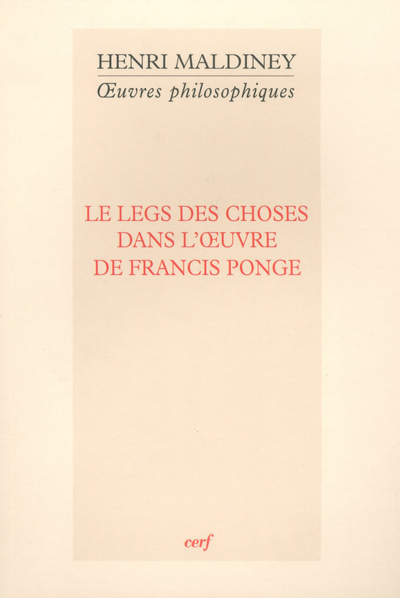 LEGS DES CHOSES DANS L´OEUVRE DE FRANCIS PONGE