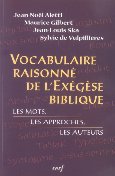 VOCABULAIRE RAISONNE DE L EXEGESE BIBLIQUE