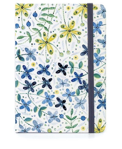 FLEURS JAUNES ET BLEUES - GRAND CARNET