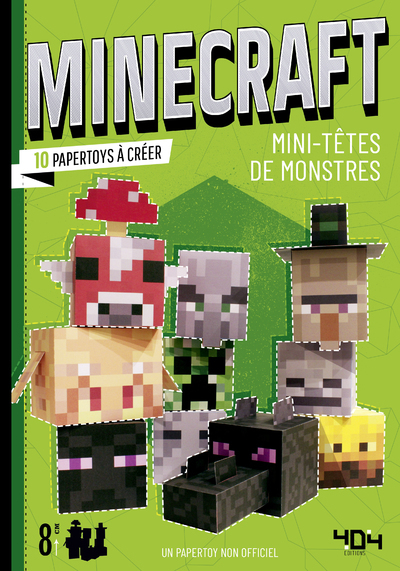 MINECRAFT - 10 PAPERTOYS MINI-TETES DE MONSTRES