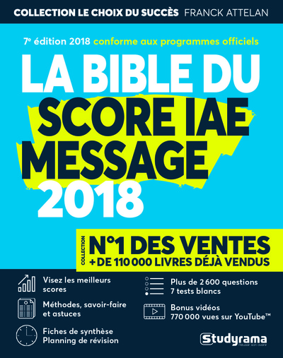 BIBLE DU SCORE IAE MESSAGE 2018 7E EDITION