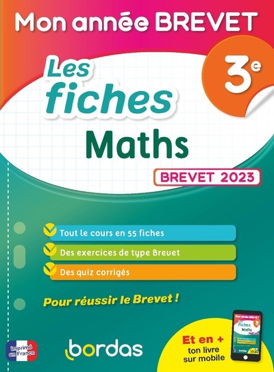 MON ANNEE BREVET LES FICHES MATHS 3E