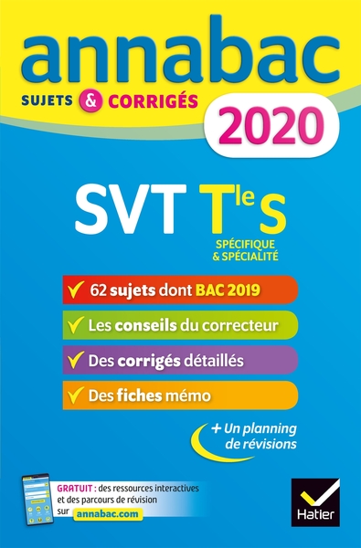 ANNALES ANNABAC 2020 SVT TLE S - SUJETS ET CORRIGES DU BAC  TERMINALE S