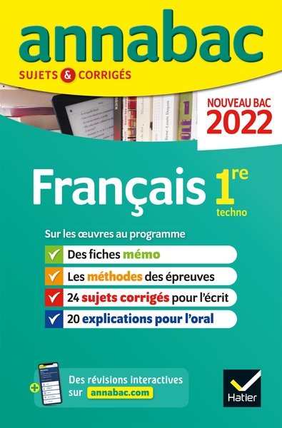 ANNALES DU BAC ANNABAC 2022 FRANCAIS 1RE TECHNOLOGIQUE - METHODES ...