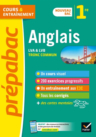 ANGLAIS 1RE (TRONC COMMUN) - PREPABAC COURS & ENTRAINEMENT - NOUVEAU PROGRAMME DE PREMIERE