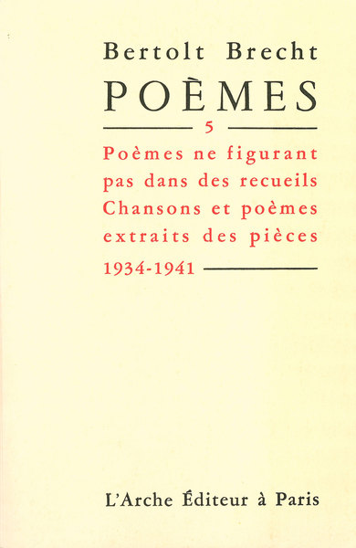 POEMES T5 BRECHT