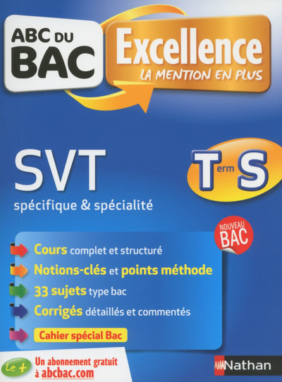 ABC DU BAC EXCELLENCE SVT SPECIFIQUE & SPECIALITE TERM S