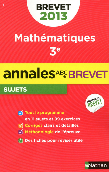 ANNALES BREVET 2013 MATHS NON CORRIGES N24