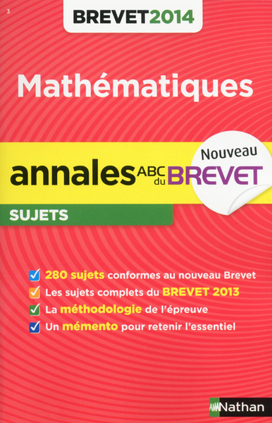 ANNALES BREVET 2014 MATHS NON COR N3