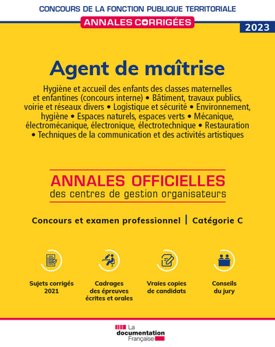 AGENT DE MAITRISE 2023 - CONCOURS ET EXAMEN PROFESSIONNEL. CATEGORIE C