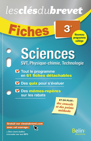 SCIENCES 3E - CLES DU BREVET FICHES