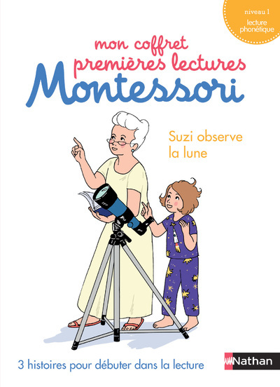 MON COFFRET PREMIERES LECTURES MONTESSORI - SUZI OBSERVE LA LUNE - NIVEAU 1