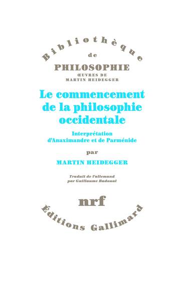 COMMENCEMENT DE LA PHILOSOPHIE OCCIDENTALE