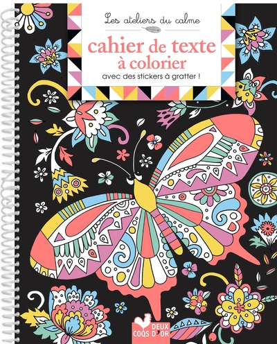 MON CAHIER DE TEXTE A COLORIER AVEC DES STICKERS A GRATTER