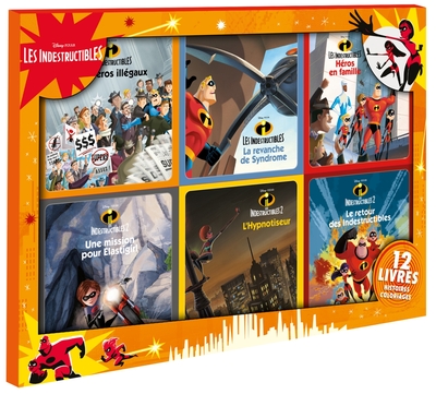 DISNEY - COFFRET 12 LIVRES - LES INDESTRUCTIBLES 1 ET 2 - HEROS ET AVENTURE