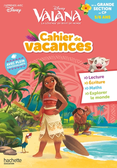 CAHIER DE VACANCES VAIANA DE LA GS AU CP