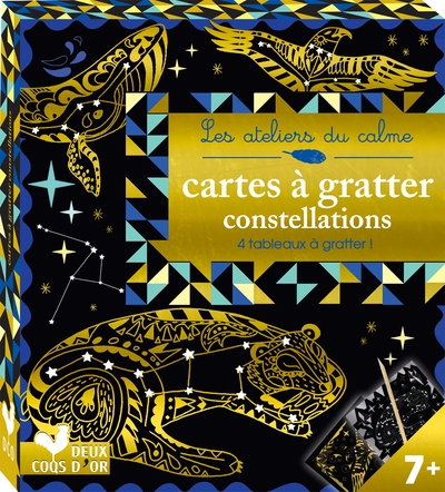CARTES A GRATTER CONSTELLATIONS - MINI BOITE AVEC ACCESSOIRES