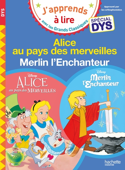 DISNEY - ALICE AU PAYS DES MERVEILLES / MERLIN L´ENCHANTEUR SPECIAL DYS (DYSLEXIE)